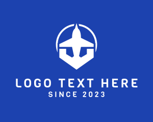 Blue Plane - Jet Plane Aviation logo design