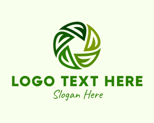 Shooting - Green Leaf Cycle Circle logo design