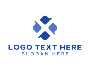 Sms - Chat Window Letter X logo design