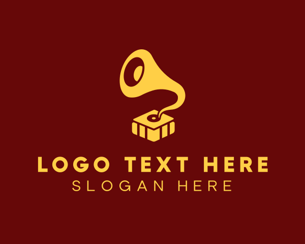 Music Shop - Quirky Music Gramophone logo design