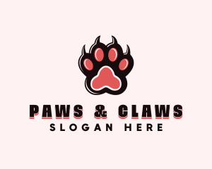 Dog Animal Paw logo design