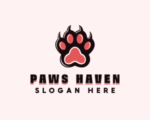 Dog Animal Paw logo design