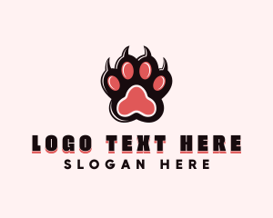 Animal Clinic - Dog Animal Paw logo design