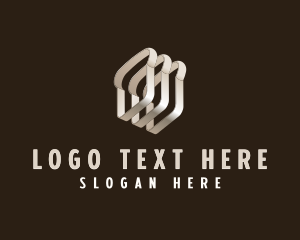 3d - Metallic Bread Mould logo design