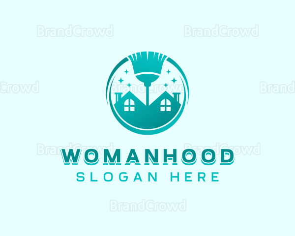 Housekeeping Broom Cleaner Logo