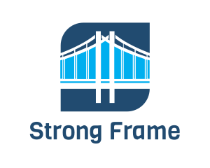 Truss - Blue Bridge Structure logo design