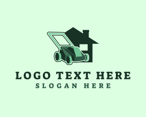 House Lawn Mower Yard logo design
