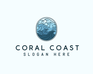 Ocean Tide Wave logo design