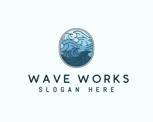 Ocean Tide Wave logo design