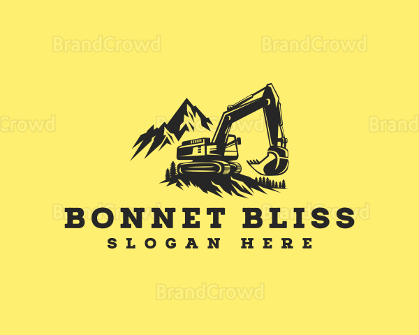 Excavator Digging Equipment Logo