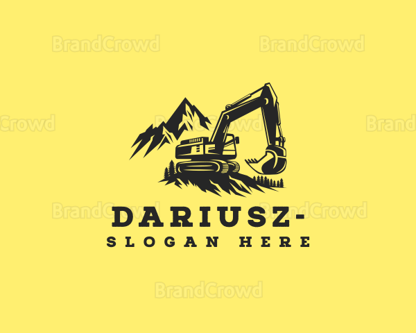 Excavator Digging Equipment Logo