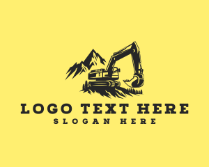 Backhoe - Excavator Digging Equipment logo design