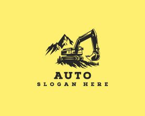 Excavator Digging Equipment Logo