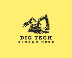 Excavator Digging Equipment logo design