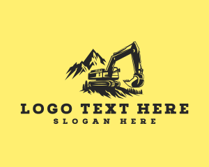 Excavator Digging Equipment Logo