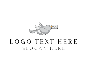 Cute - Bird Mail Delivery logo design
