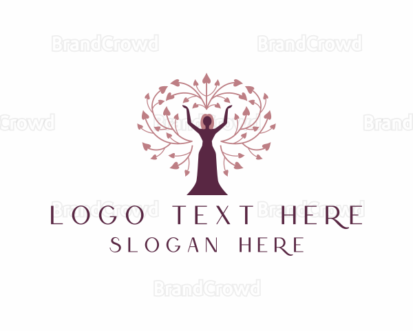 Woman Heart Tree Logo