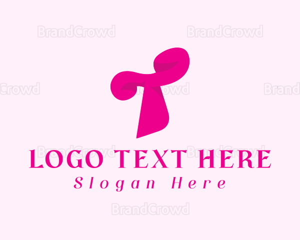 Pink Fashion Letter T Logo