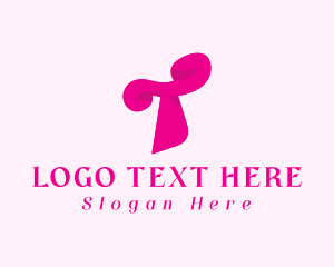 Curly - Pink Fashion Letter T logo design