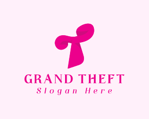 Pink Fashion Letter T logo design