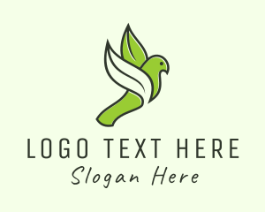 Pigeon - Flying Leaf Bird logo design