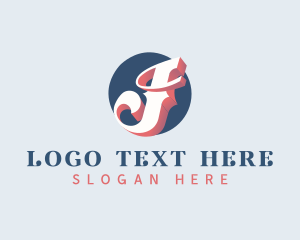 Letter J - 3D Retro Stylish Boutique logo design
