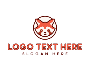 Red Panda Cute Animal logo design