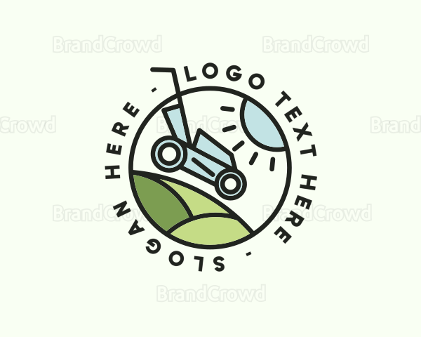 Lawn Mower Yard Badge Logo