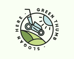 Horticulture - Lawn Mower Yard Badge logo design