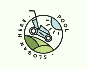 Lawn Mower Yard Badge logo design