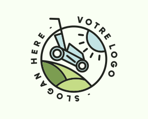 Badge - Lawn Mower Yard Badge logo design