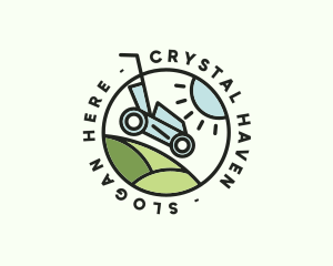 Lawn Mower Yard Badge logo design