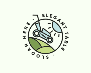 Lawn Mower Yard Badge logo design