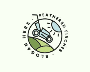 Lawn Mower Yard Badge logo design