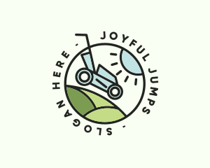 Lawn Mower Yard Badge logo design