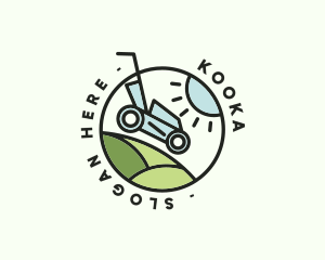 Lawn Mower Yard Badge logo design