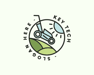 Lawn Mower Yard Badge logo design