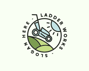 Lawn Mower Yard Badge logo design