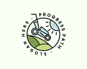 Lawn Mower Yard Badge logo design