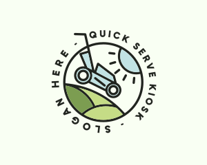 Lawn Mower Yard Badge logo design