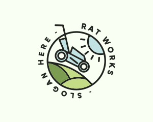 Lawn Mower Yard Badge logo design