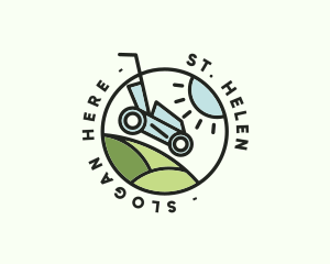 Lawn Mower Yard Badge logo design