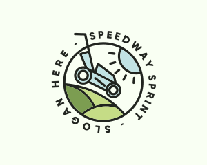 Lawn Mower Yard Badge logo design