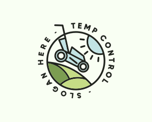 Lawn Mower Yard Badge logo design