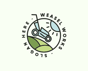 Lawn Mower Yard Badge logo design