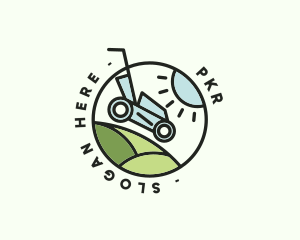 Lawn Mower Yard Badge logo design