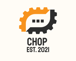 Message - Mechanical Gear Chat logo design