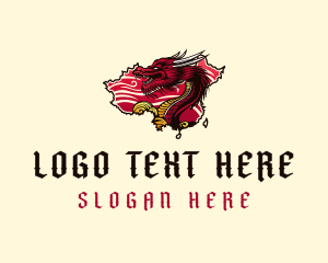 Legendary - Mythical Chinese Dragon logo design