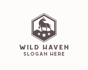 Hexagon Wild Bull logo design