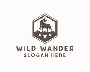 Hexagon Wild Bull logo design